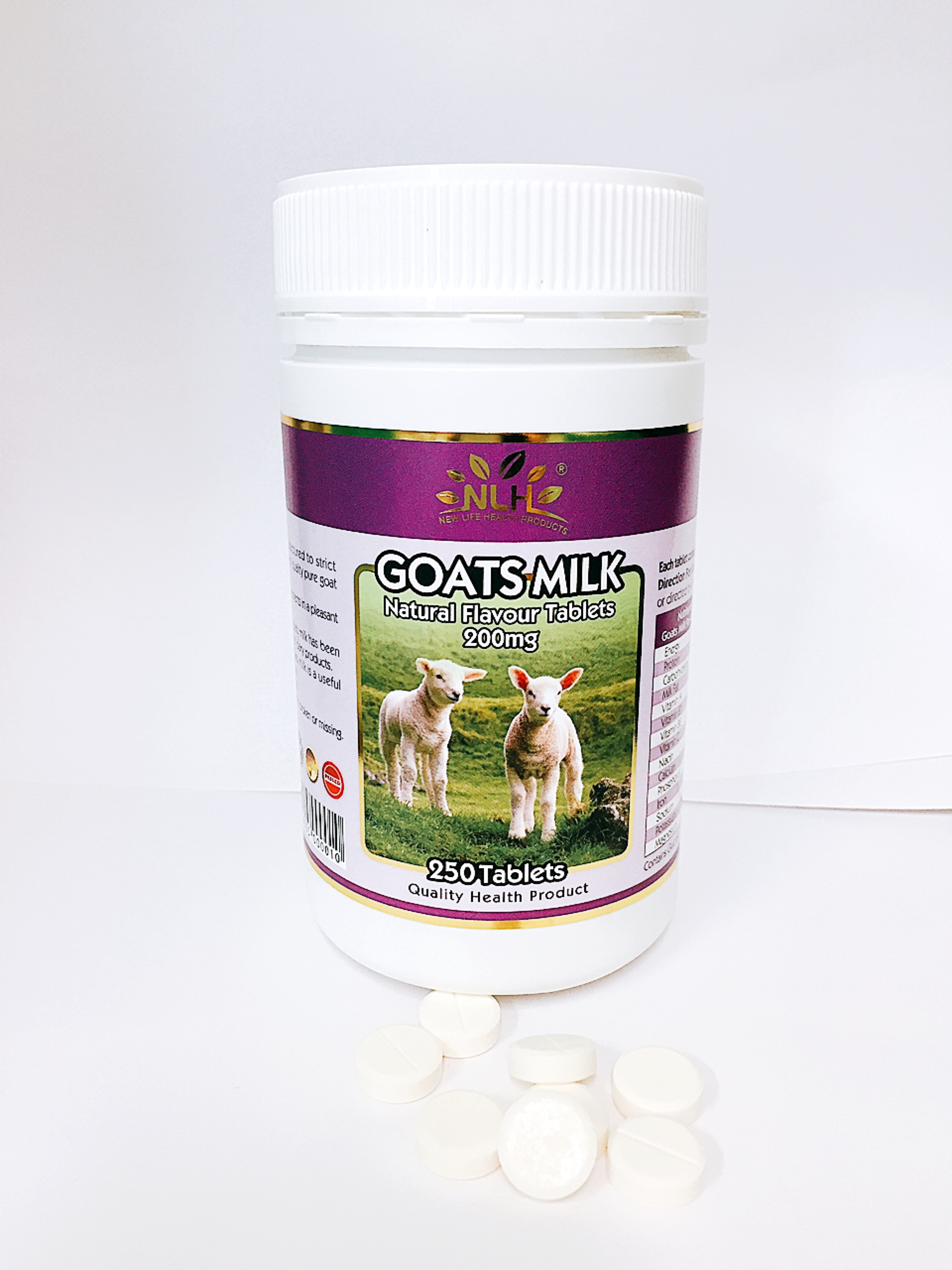 Goats milk 200mg -Natural Flavour (250 tablets)